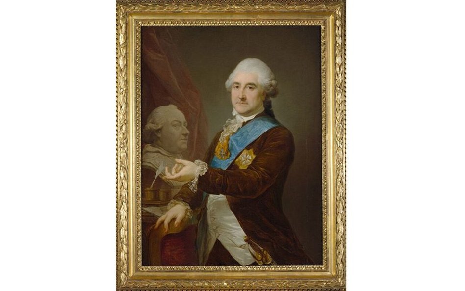 Stanisław August z popiersiem Piusa VI