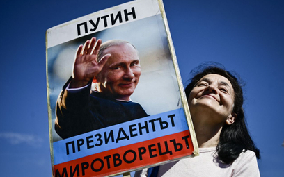 Zjazd bułgarskich rusofilów w mieście Kałofer. Na plakacie - "Putin - rozjemca"