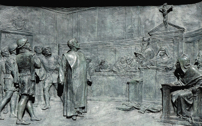 Proces Giordana Bruna – tablica na pomniku filozofa na Campo de’ Fiori w Rzymie