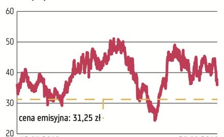 Cena emisyjna akcji PZU wynosiła 312,5 zł. Później jednak nastąpił split, więc cena odniesienia wyno