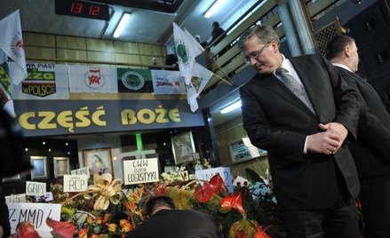 Prezydent Bronisław Komorowski na Barbórce w kopalni Piast