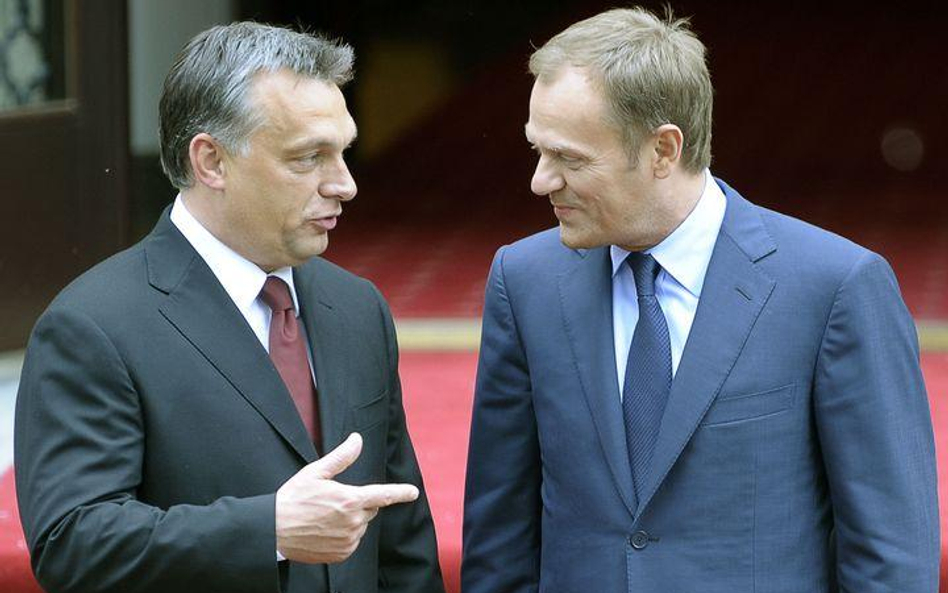 Węgierski premier Viktor Orban z Donaldem Tuskiem