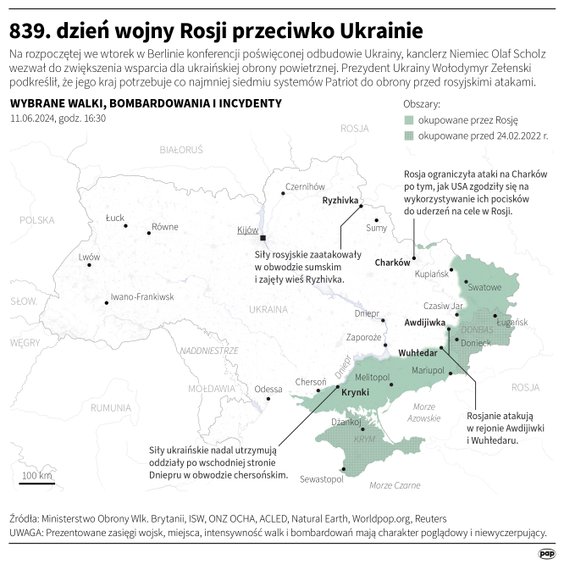 Tak wyglądała sytuacja na Ukrainie w 839 dniu wojny