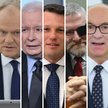 Premier RP, przewodniczący KO Donald Tusk, prezes PiS Jarosław Kaczyński, prezes Nowej Nadziei Sławo