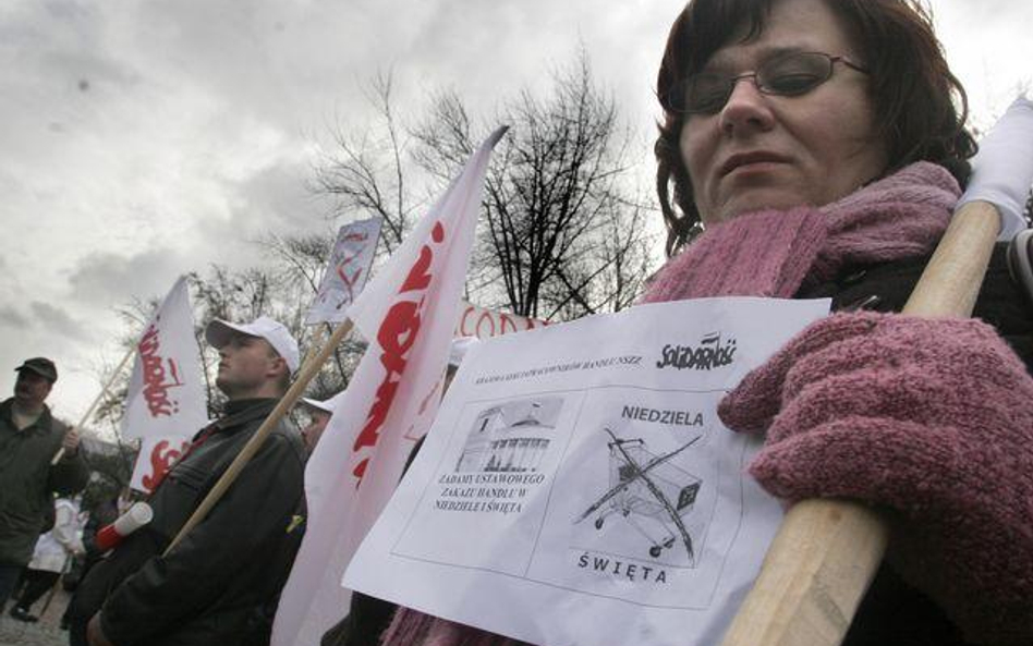 Manifestacja na rzecz zakazu handlu w niedzielę, listopad 2006 r.