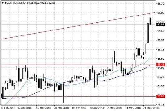 Notowania bawełny w USA – dane dzienne