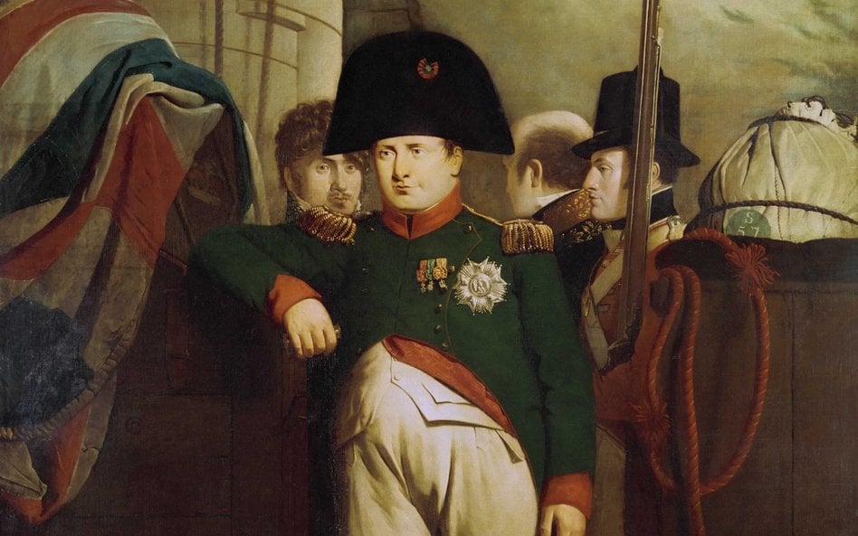 Napoleon Bonaparte na pokładzie HMS Bellerophon w Plymouth Sound. Obraz Sir Charlesa Locka Eastlake’
