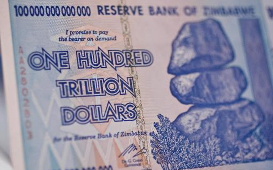 Banknot o nominale 100 bilionów dolarów zimbabweńskich, wyemitowany w 2008 roku