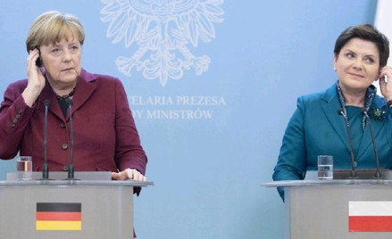 Angela Merkel (na zdj. z Beatą Szydło), która niedawno odwiedziła Warszawę rozmawiała o stanie demok