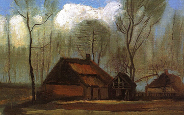 Obraz „Wiejskie chaty pośród drzew” został namalowany w 1883 roku.