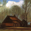 Obraz „Wiejskie chaty pośród drzew” został namalowany w 1883 roku.
