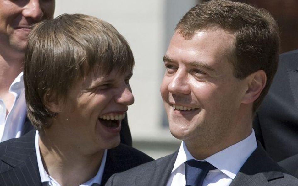 Andrej Arszawin na spotkaniu z prezydentem Dimitrijem Miedwiediewem