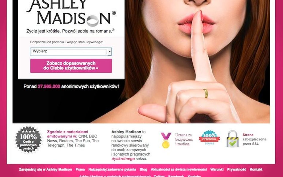 Portal Ashley Madison obiecywał pełną dyskrecję dla swoich 37 mln klientów.