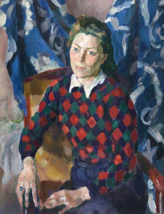 Portret malarki Lutki Pink namalowany przez Wacława Zawadowskiego.