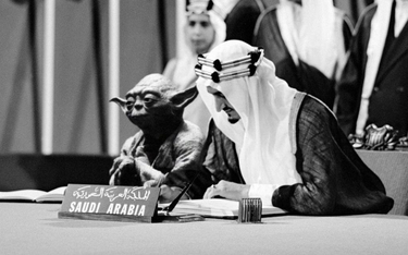 Arabia Saudyjska: Mistrz Yoda w podręczniku obok króla Fajsala