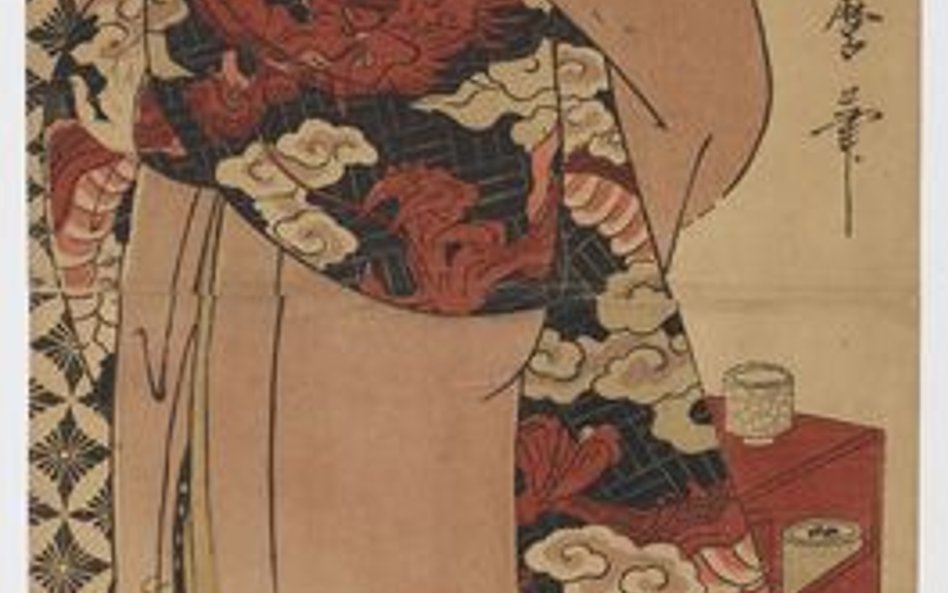 Kitagawa Utamaro. Kobieta przy parawanie