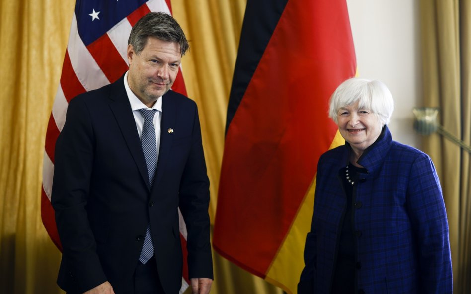 Janet Yellen, sekretarz skarbu USA spotyka się z Robertem Habeckiem, ministrem gospodarki Niemiec