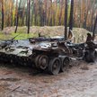 Zniszczony rosyjski czołg pod Izium