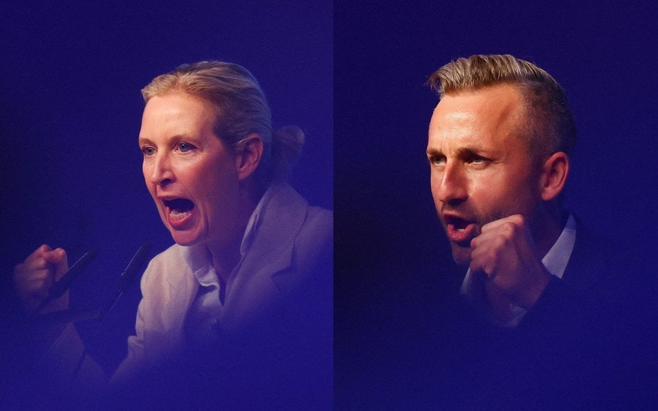 Politycy AfD: współprzewodnicząca partii Alice Weidel i Ulrich Siegmund