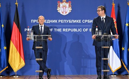 Kanclerz Olaf Scholz i prezydent Alaksandar Vucić