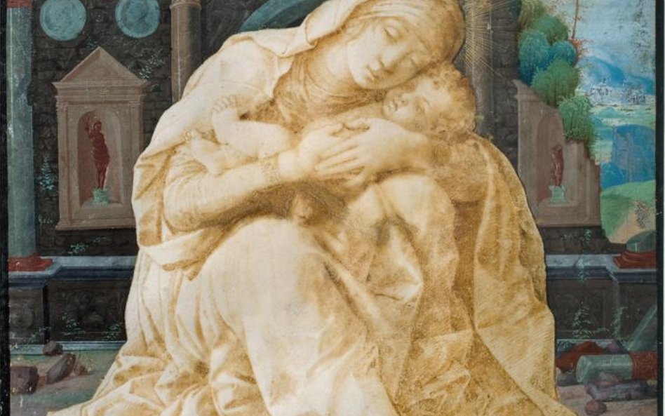 Andrea Mantegna, Matka Boska z Dzieciątkiem, 1491, rysunek tuszem na pergaminie, kolekcja prywatna