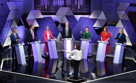 Uczestnicy pierwszej debaty wyborczej w Wielkiej Brytanii