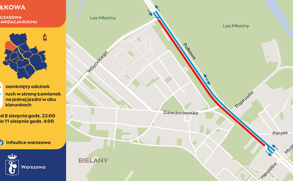 Utrudnienia drogowe na Bielanach