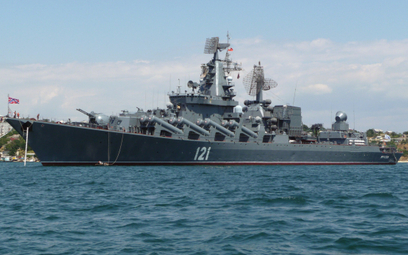 Krążownik rakietowy Moskwa w Sewastopolu.