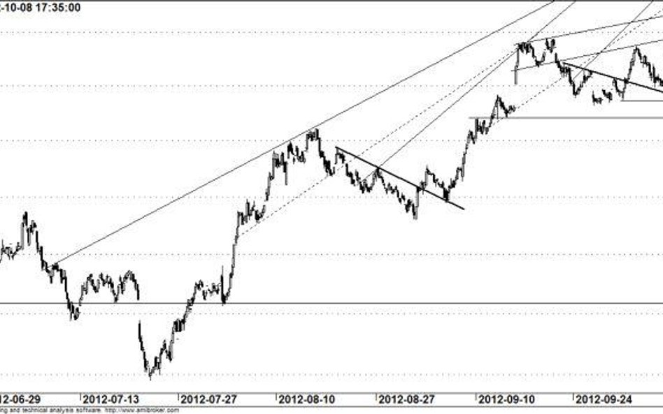 Kontrakt na WIG20 - wykres godzinowy