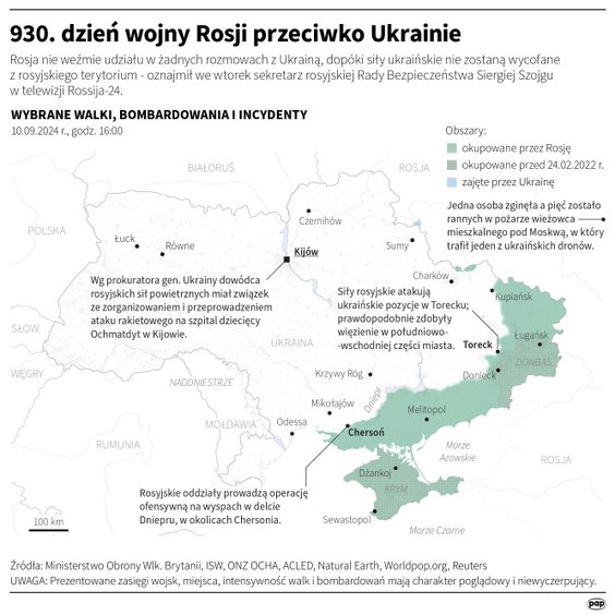 Tak wyglądała sytuacja na froncie w 930 dniu wojny