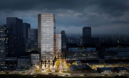 Dwuetapowy biurowy kompleks Studio powstaje pomiędzy stacjami metra Rondo Daszyńskiego i Rondo ONZ w