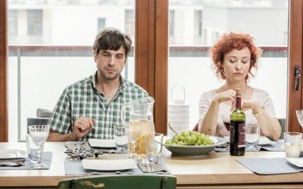 Z Marcinem Dorocińskim w filmie Moje córki krowy