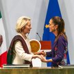 Claudia Sheinbaum, prezydentka Meksyku i Ursula von der Leyen, przewodnicząca Komisji Europejskiej