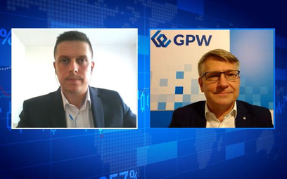 Przemysław Tychmanowicz i Maciej Bombol, dyrektor działu rynku pierwotnego, GPW.
