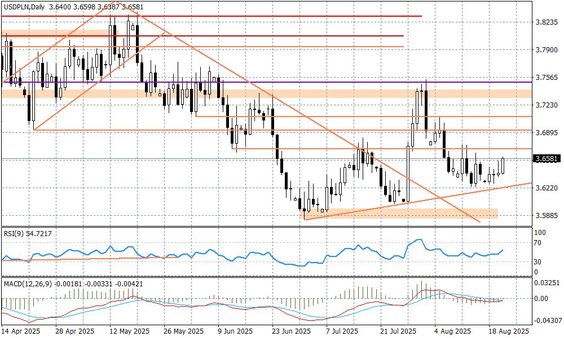 Wykres dzienny USDPLN