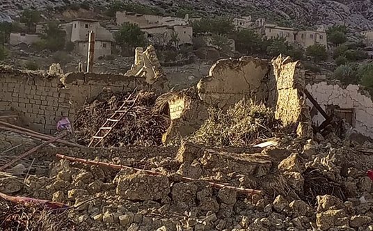 Ruiny domów w prowincji Paktika