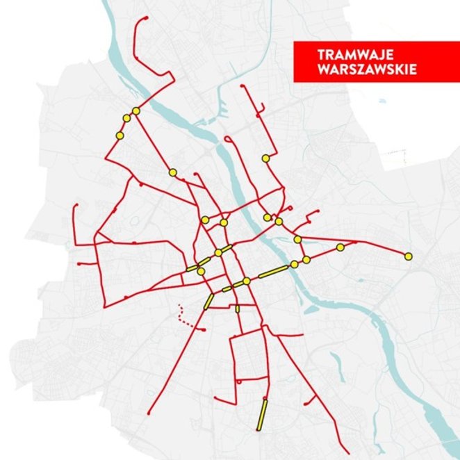 Mapa remontów torów tramwajowych w 2026 roku