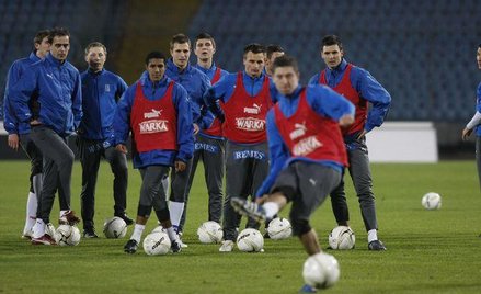 Zawodnicy Lecha trenują na stadionie Friuli w Udine
