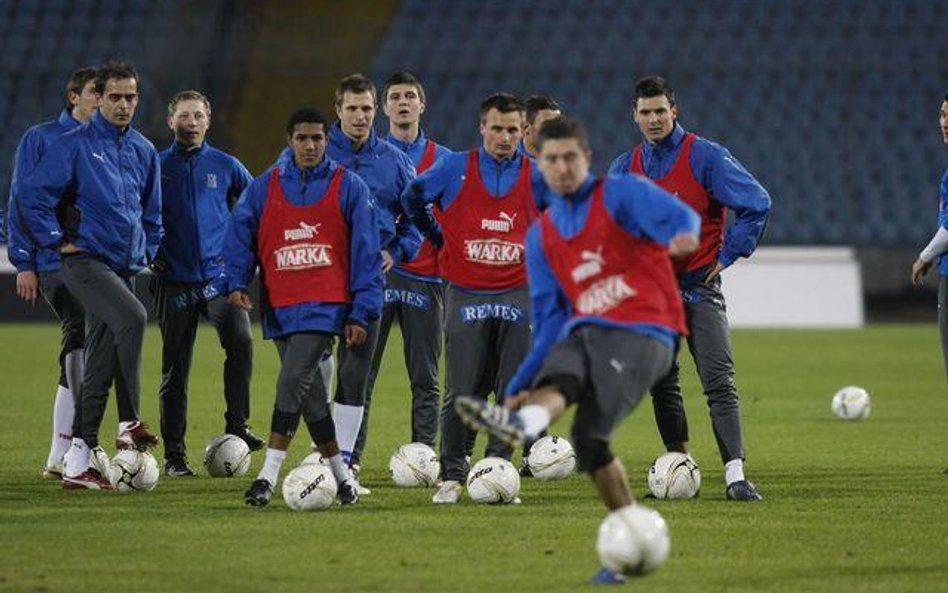 Zawodnicy Lecha trenują na stadionie Friuli w Udine