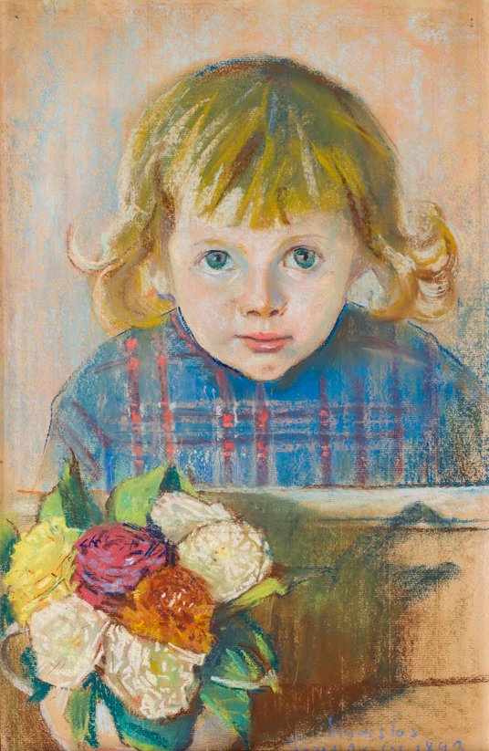 „Dziewczynka z kwiatami” Stanisława Wyspiańskiego – estymacja 800000-1200000 PLN.