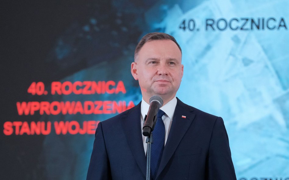 Trwają obchody 40. rocznicy wprowadzenia stanu wojennego. Na zdjęciu: prezydent Andrzej Duda