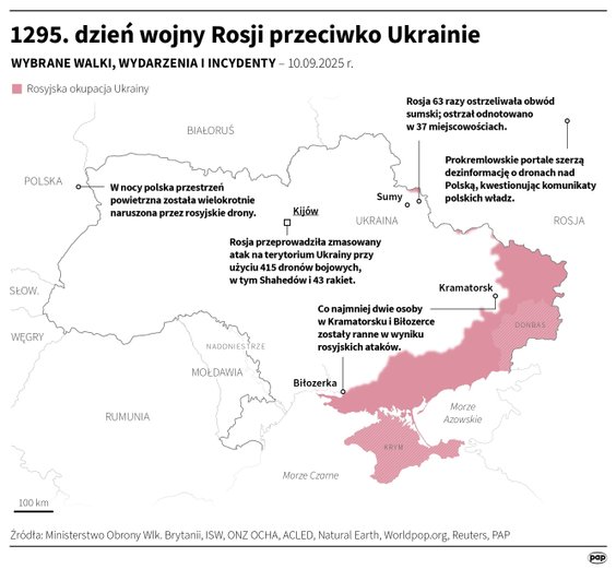 Tak wyglądała sytuacja na froncie w 1296 dniu wojny