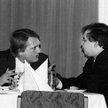Sławomir Siwek i Jarosław Kaczyński w kuluarach Sejmu; „w pogoni za władzą...”. listopad 1991 r. Fot