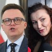Marszałek Sejmu Szymon Hołownia i mająca złożyć ślubowanie poselskie Monika Pawłowska