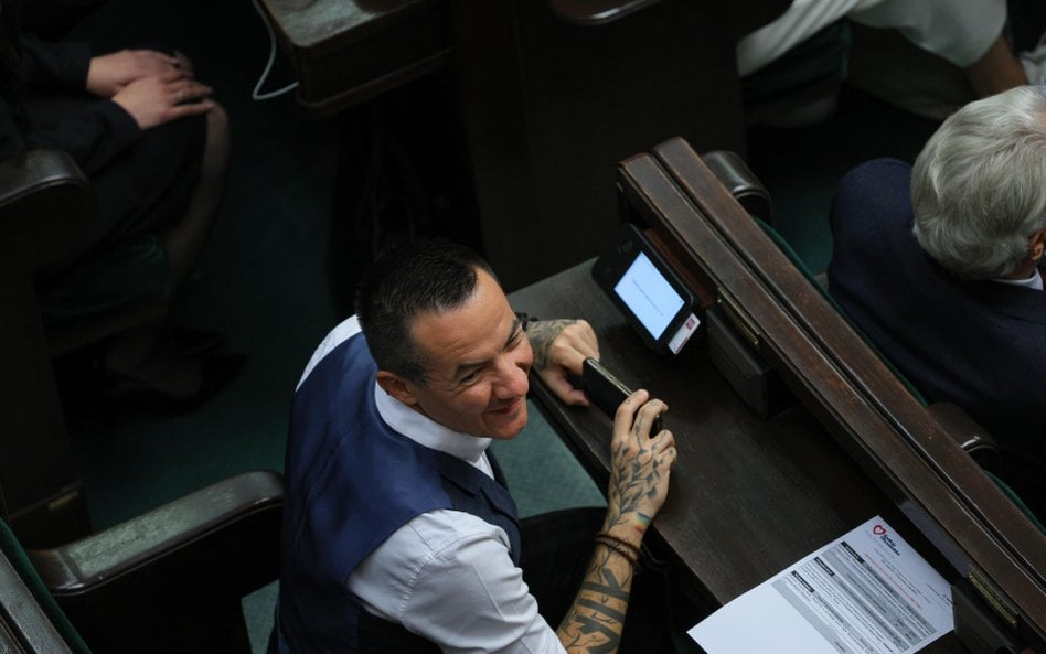Poseł PO Marcin Józefaciuk na sali obrad Sejmu, czerwiec 2025