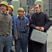Ksiądz Jerzy w Hucie Warszawa: Wojciech Solarz, Zbigniew Zamachowski i Adam Woronowicz w scenie z fi