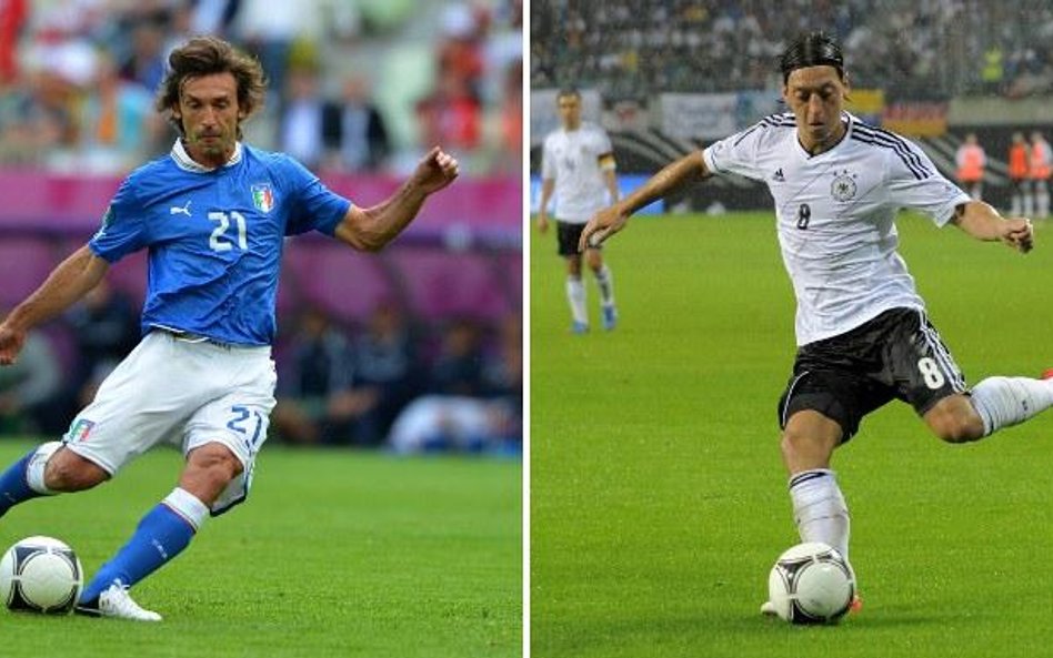 Włoch Andrea Pirlo i Niemiec Mesut Oezil