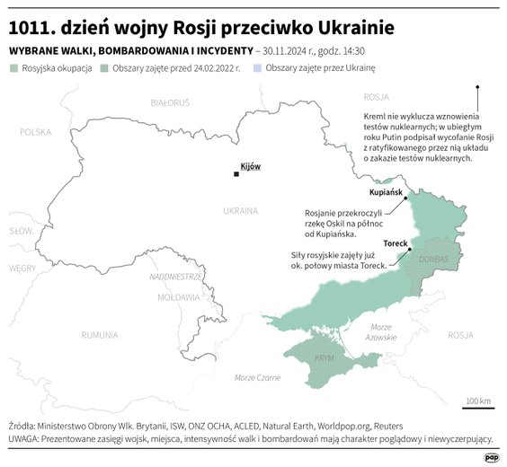Tak wyglądała sytuacja na froncie w 1011 dniu wojny (MAPA)