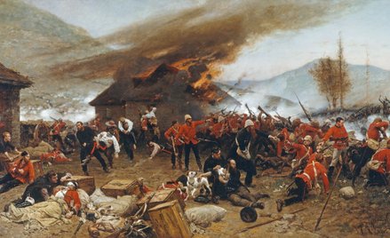 „Obrona Rorke’s Drift w 1879 r.”, obraz Alphonse’a de Neuville’a z 1880 r.