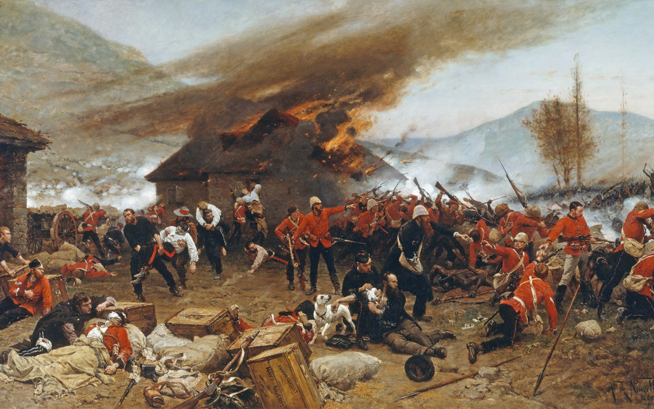 „Obrona Rorke’s Drift w 1879 r.”, obraz Alphonse’a de Neuville’a z 1880 r.